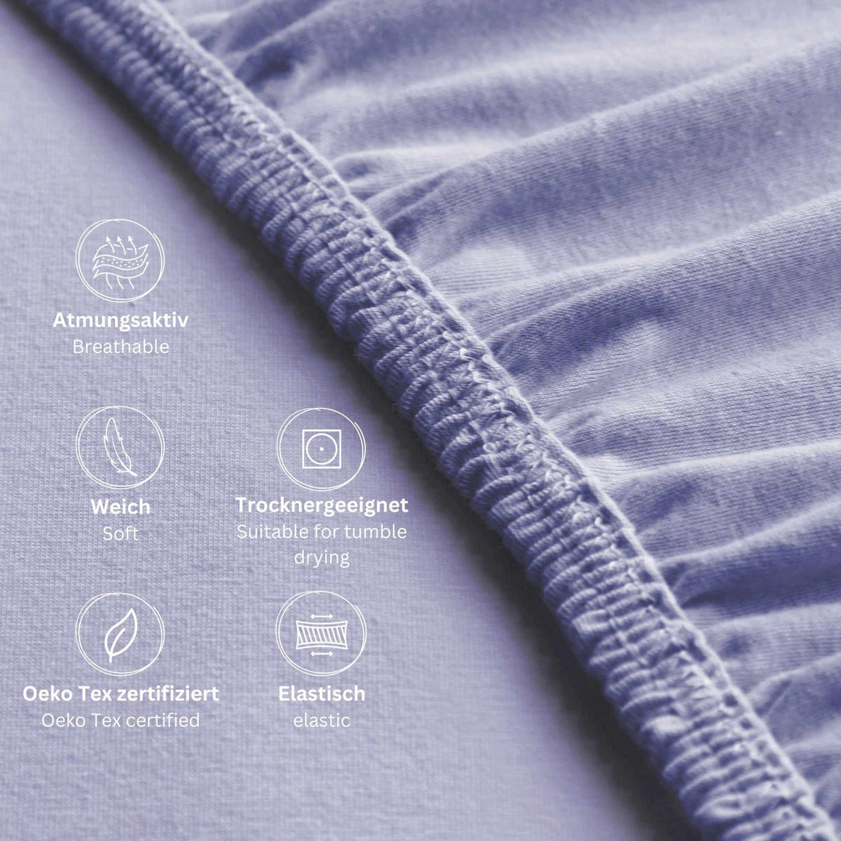 SPANNBETTLAKEN BASIC - Flieder, Textil (200/200cm) - Schöner Wohnen