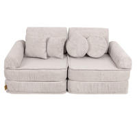 KINDERSOFA AESTHETIC 120 cm Cord Ecru 10 Stk - Beige, Textil (60/12.5/120cm) - MeowBaby