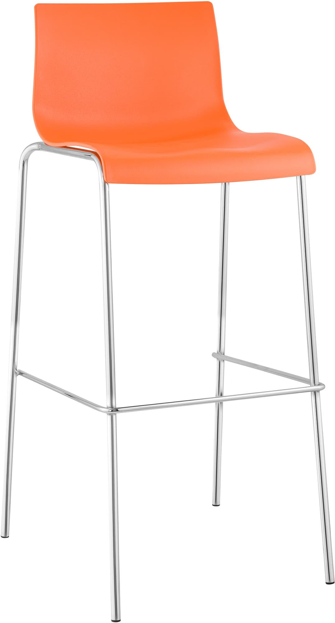 BARHOCKER Kunststoff Orange - Chromfarben/Orange, Kunststoff/Metall (43/100/48cm) - CLP