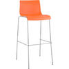 BARHOCKER Kunststoff Orange - Chromfarben/Orange, Kunststoff/Metall (43/100/48cm) - CLP