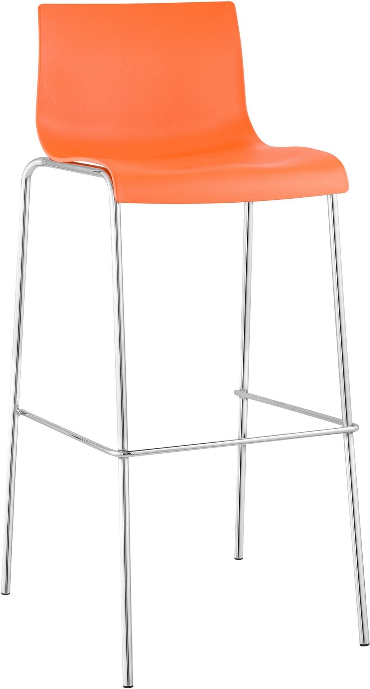 BARHOCKER Kunststoff Orange - Chromfarben/Orange, Kunststoff/Metall (43/100/48cm) - CLP