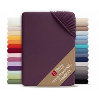 SPANNBETTTUCH Premium Jersey dunkel violett, 140x200 cm - 160x200 cm - Violett, Textil (160/200cm) - biberna