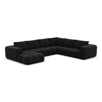WOHNLANDSCHAFT Casaluna U-Form Schwarz Samtstoff - Schwarz, Kunststoff (338/88/267cm)