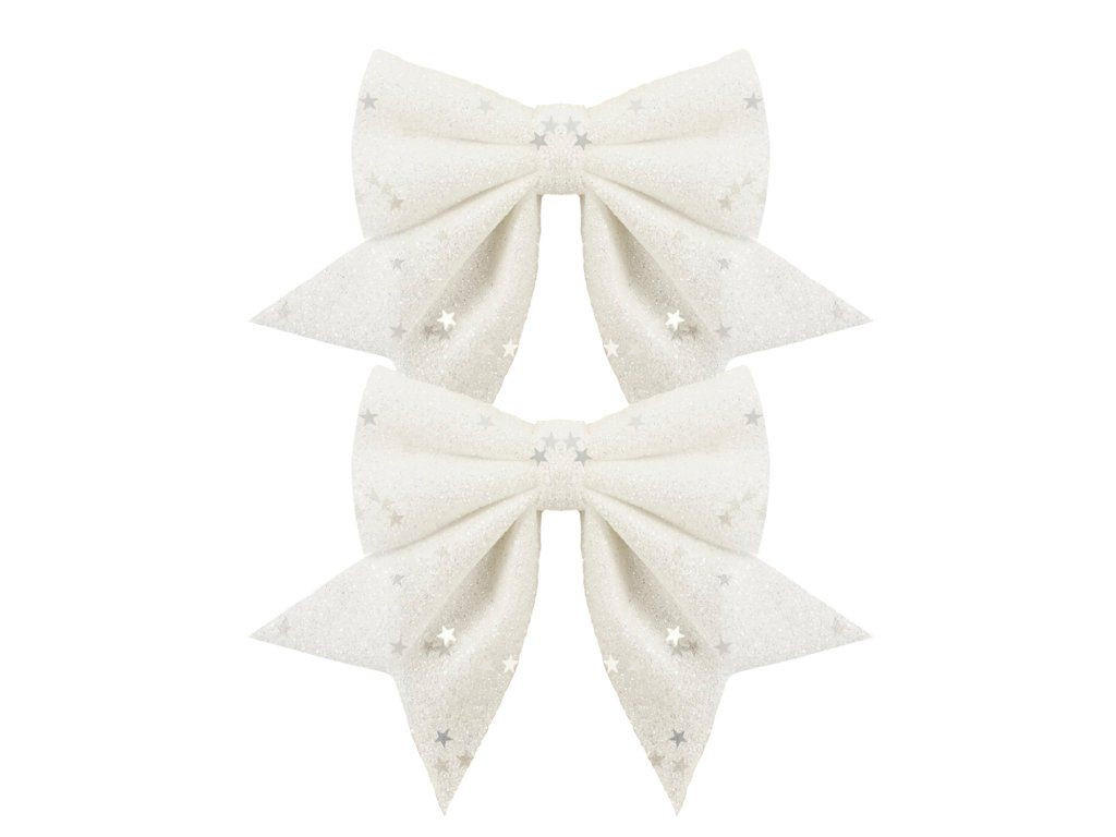 Laalu Weihnachtsschleifen-Set Weiß 12x13x1 cm