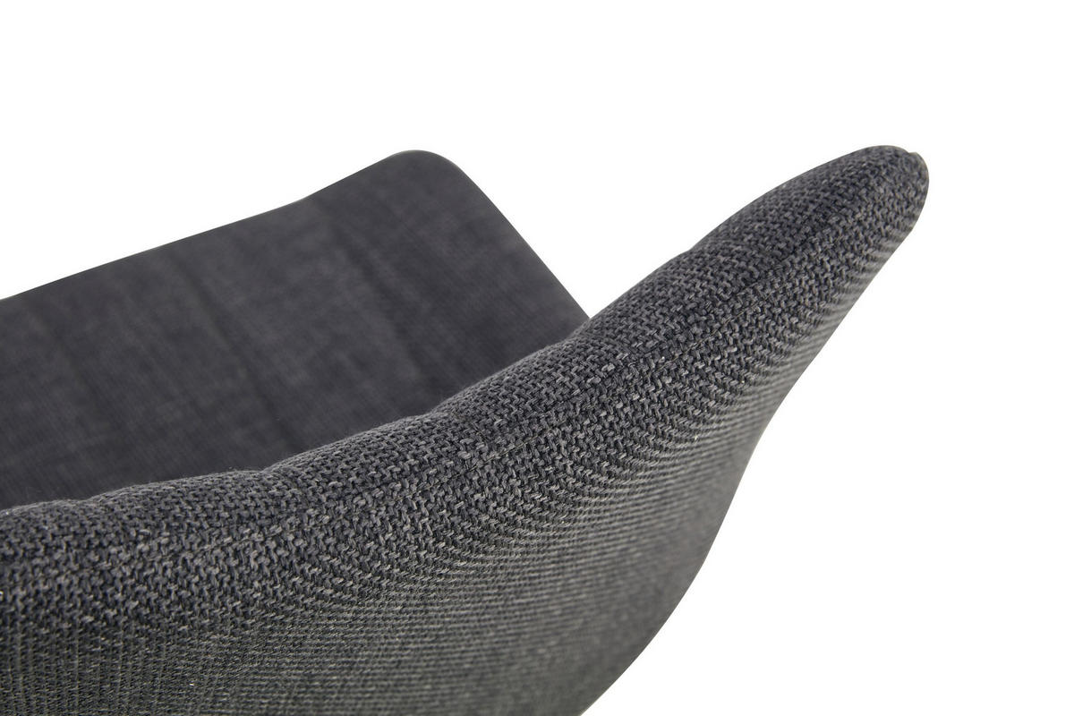 STUHL Lotta anthrazit 2er Set - Anthrazit/Schwarz, Textil/Metall (53/86/59cm) - Xonox