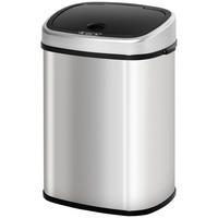 AUTOMATIK Mülleimer Abfalleimer mit Infrarotsensor Küche Silber 58L / 48L - Silberfarben, Metall (28.9/68/40.9cm) - HOMCOM