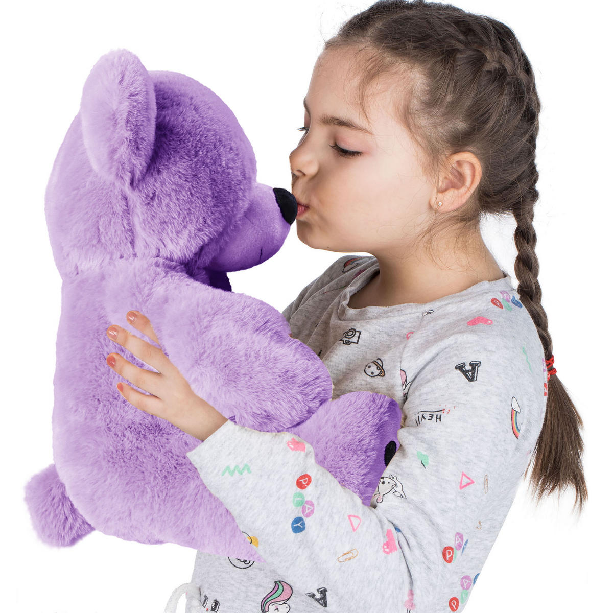 TEDDYBÄR süße Plüschtiere 25cm Lila - Lila, Textil (10/12cm) - Vercart