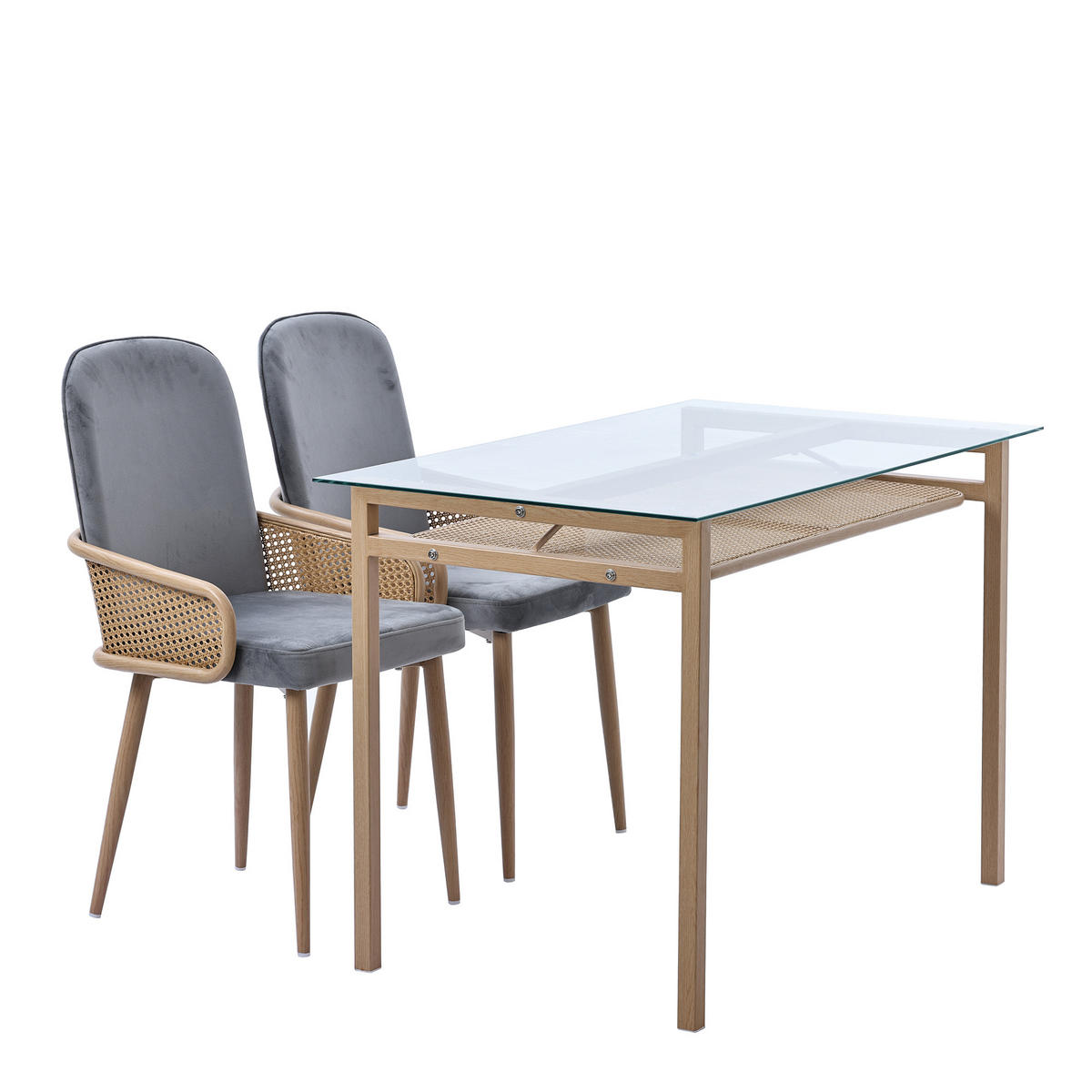 ESSTISCH Beige - Beige, Glas/Holz (65/110/74cm) - Urban Meuble