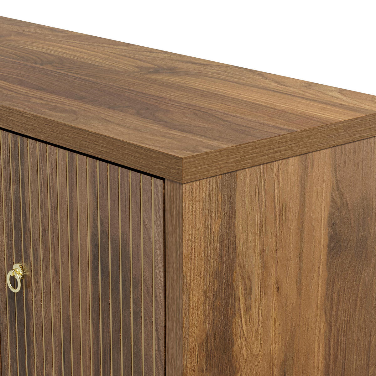 SIDEBOARD aus MDF 147x40x80 cm in Walnussoptik mit 4 Türen und verstellbaren Einlegeböden - Walnussfarben, Holzwerkstoff (147/80/40cm) - IVMEU