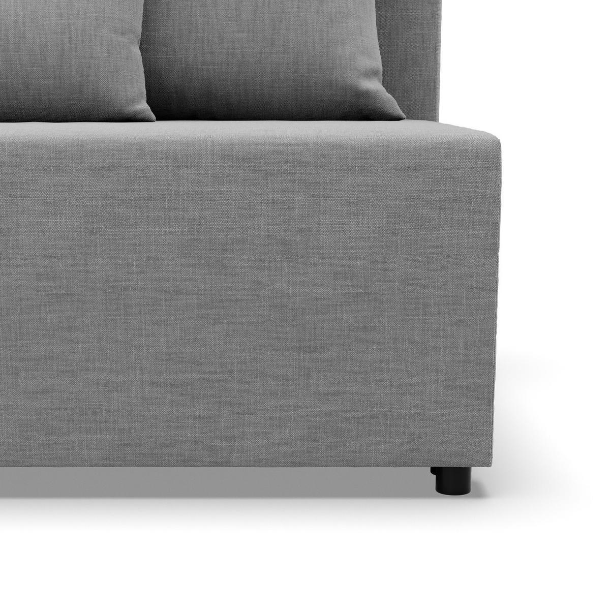SOFA 3-SITZER MIT SCHLAFFUNKTION FERMO Grau - Grau, Textil (92/95/191cm) - Mebligo