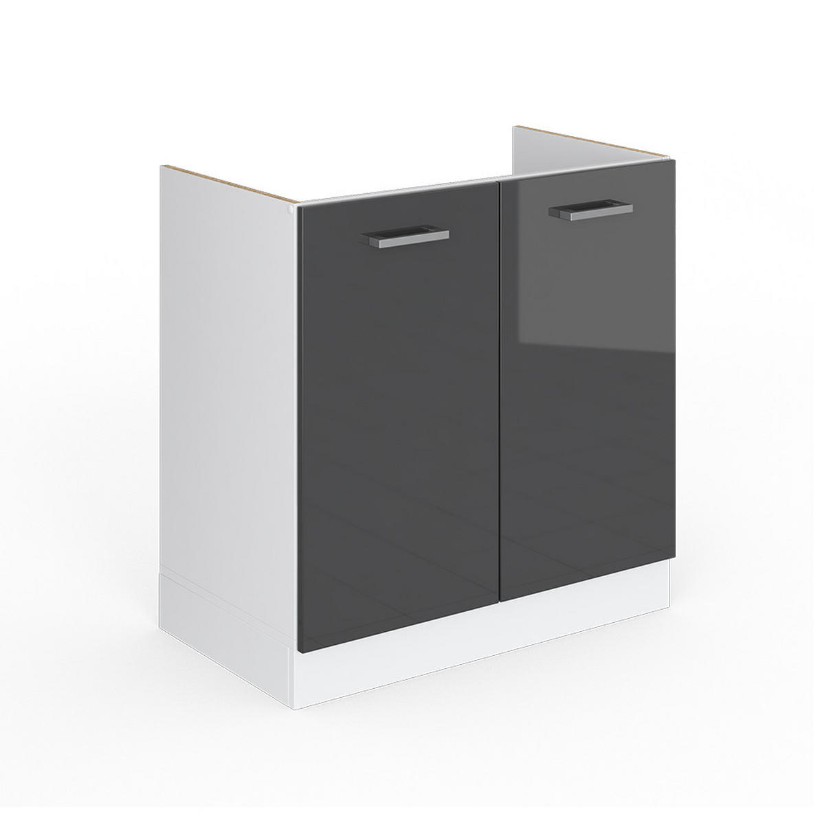 KUCHYŇSKÁ DVÍŘKA R-Line Antracitový vysoký lesk - vysoce lesklá černá, kompozitní dřevo (79.2/71.3/1.6cm) - Vicco