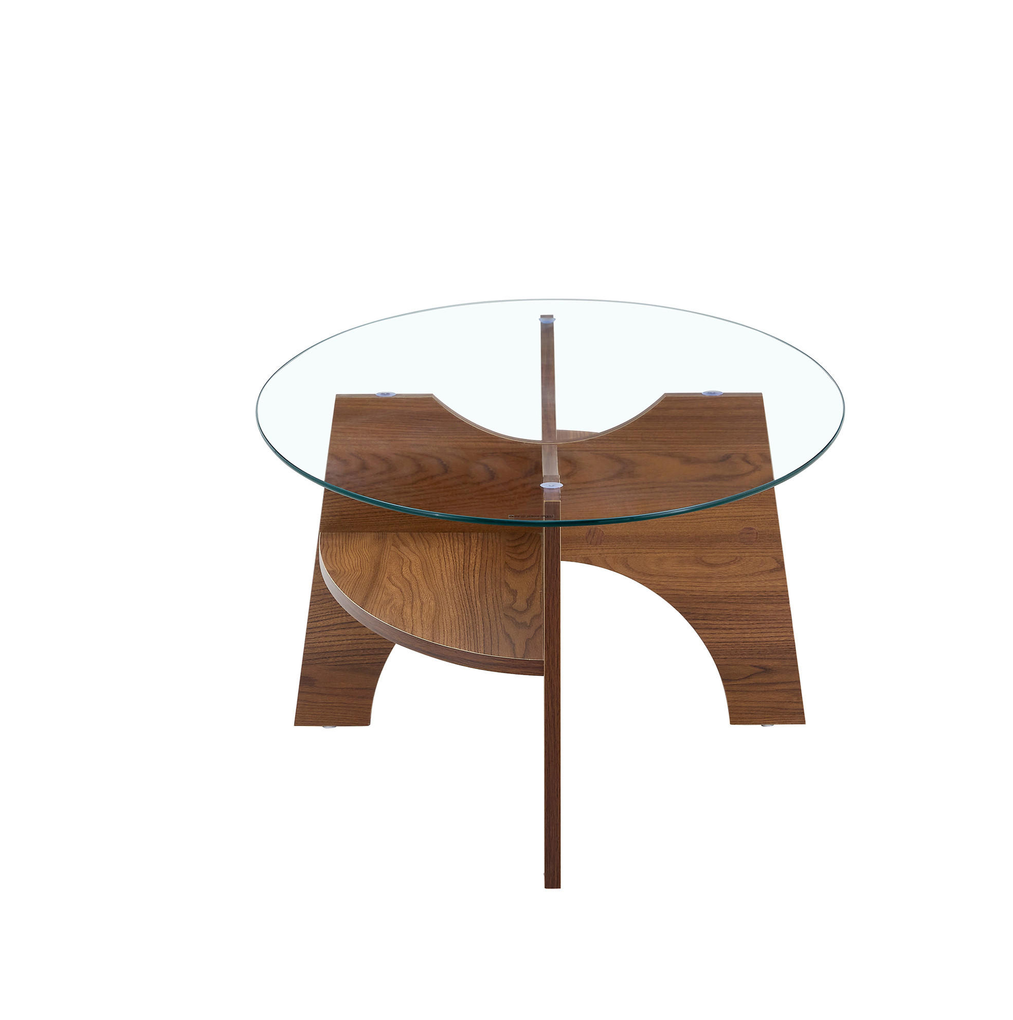 COUCHTISCH 104,9/60/45 cm transparent nussbaumfarben aus Holzwerkstoff und Sicherheitsglas mit Ablage - Nussbaumfarben, Holzwerkstoff (104.9/60/45cm) - OKWISH