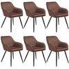 ESSZIMMERSTUHL 6er Set Marilyn 58 x 62 x 82 cm braun/schwarz - Schwarz/Braun, Metall (58/82/62cm) - tectake