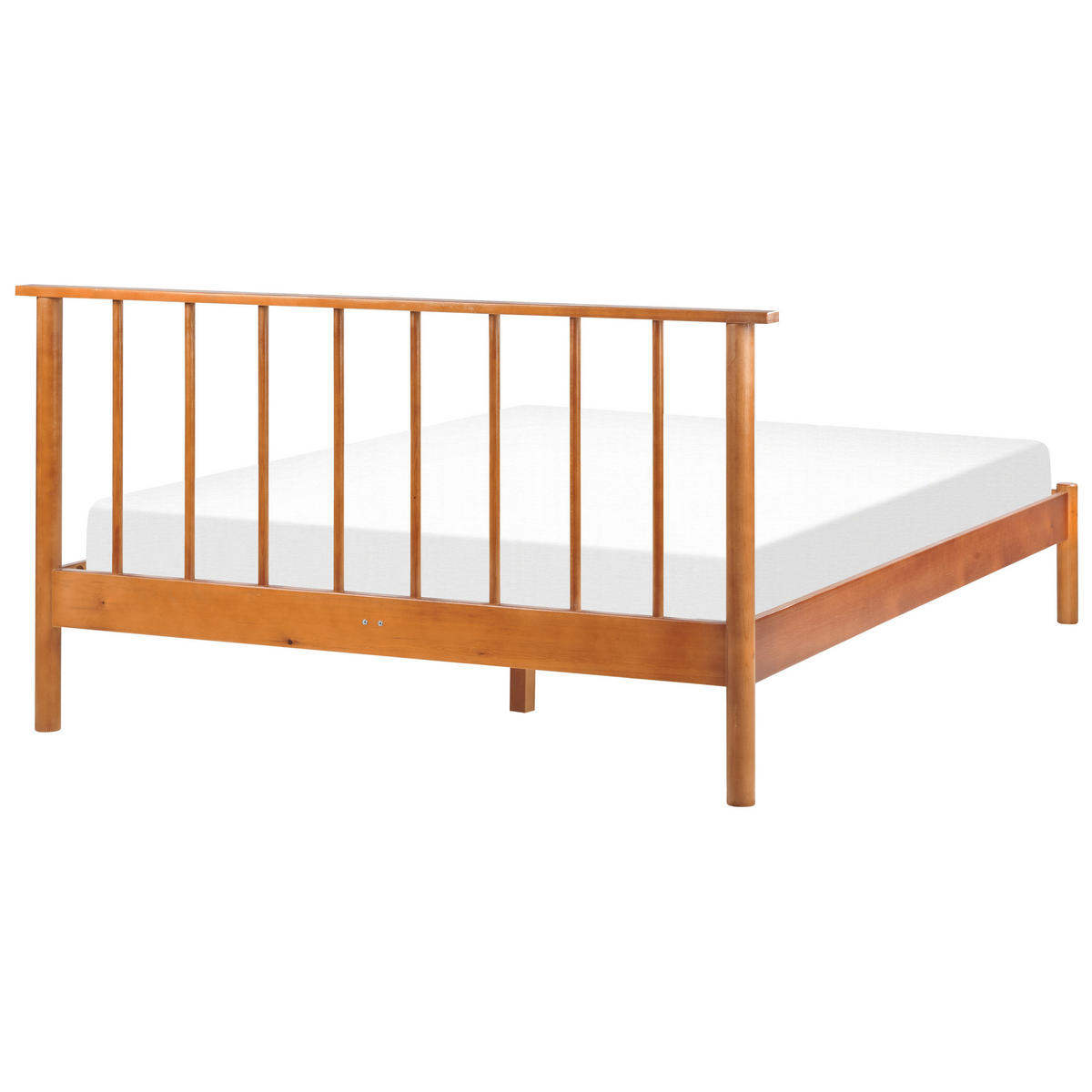 HOLZBETT 140/200cm Heller Holzfarbton Barret - Hellbraun, Holz (140/200cm) - Beliani