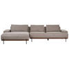 3-SITZER-ECKSOFA hellbraun linksseitig Mariferd - Hellbraun/Dunkelbraun, Textil (316/146cm) - Beliani