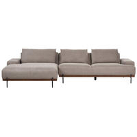 3-SITZER-ECKSOFA hellbraun linksseitig Mariferd - Hellbraun/Dunkelbraun, Textil (316/146cm) - Beliani
