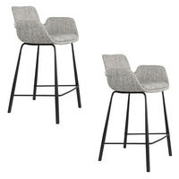 BARHOCKER Brit Rückenlehne 67,5 cm Grau - 2 er Set - Grau, Kunststoff (57/91.5/54cm) - Zuiver