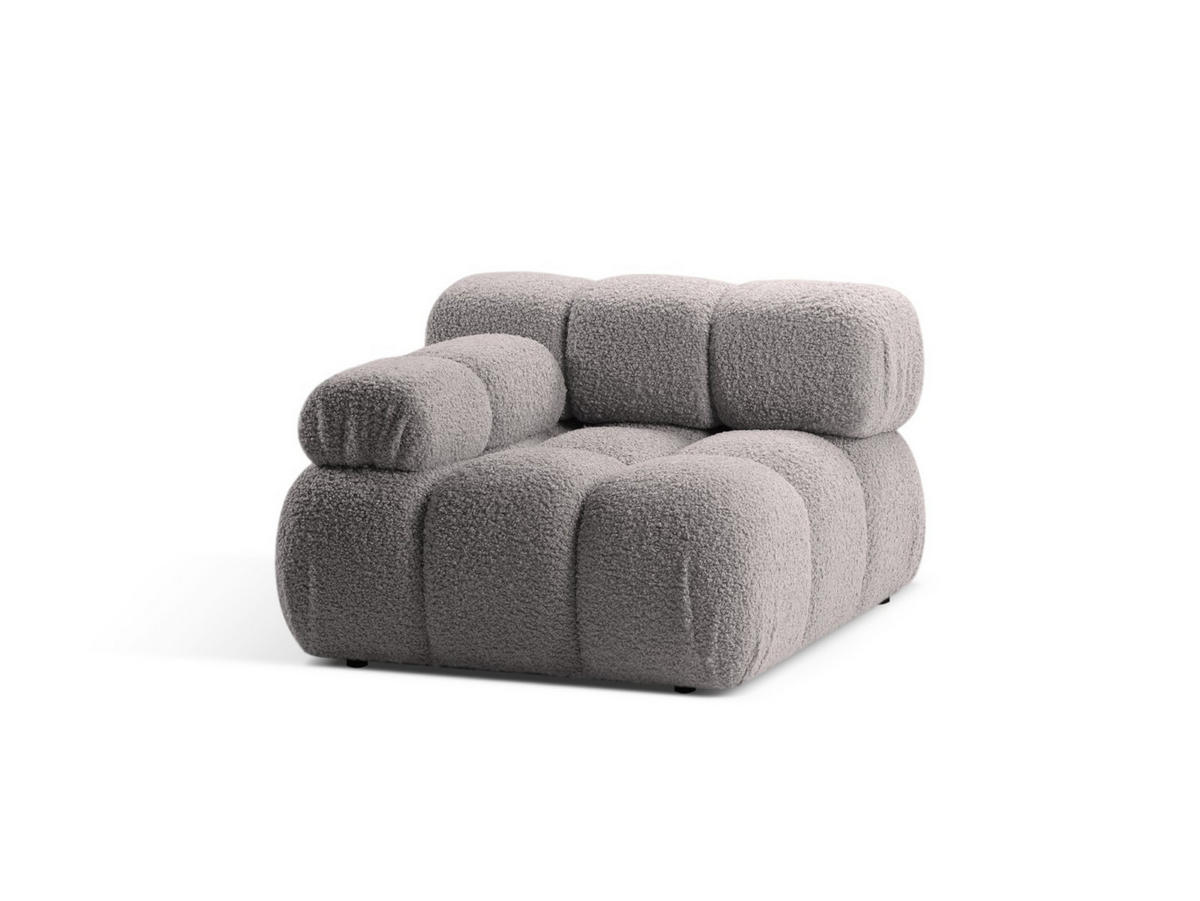 MODUL links Bellis aus Boucle hellgrau - Hellgrau, Textil (94/70/94cm) - Micadoni