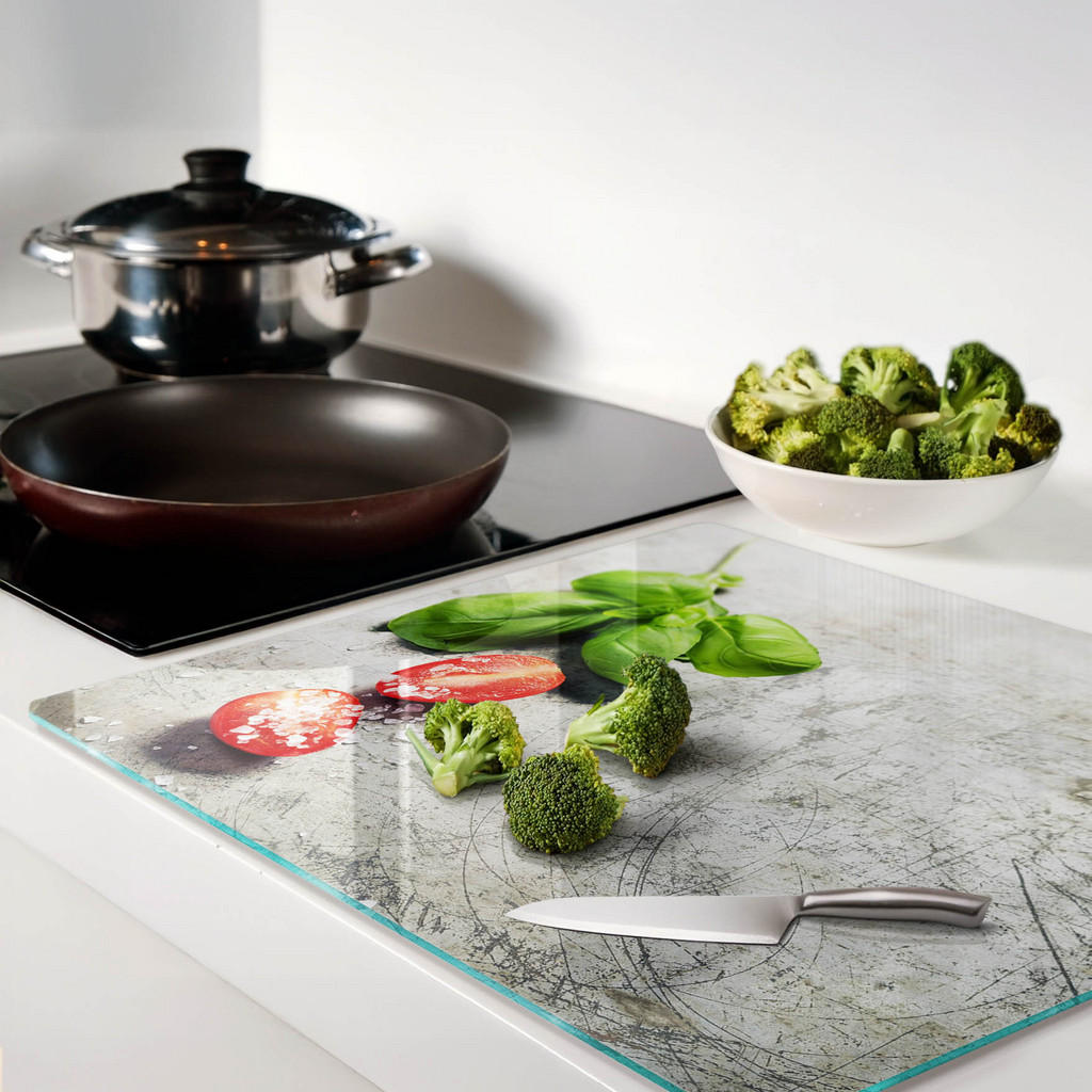 Thumbnail - Tulup Glasplatte, Rot, Glas, 60x0.4x52 cm, Küchen, Küchenelektrogeräte, Herde, Herdabdeckplatten