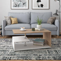 COUCHTISCH Guillermo Weiß/Sonoma 91 x 52,6 cm - Weiß/Sonoma Eiche, Holzwerkstoff (52.6/91/41cm) - Vicco