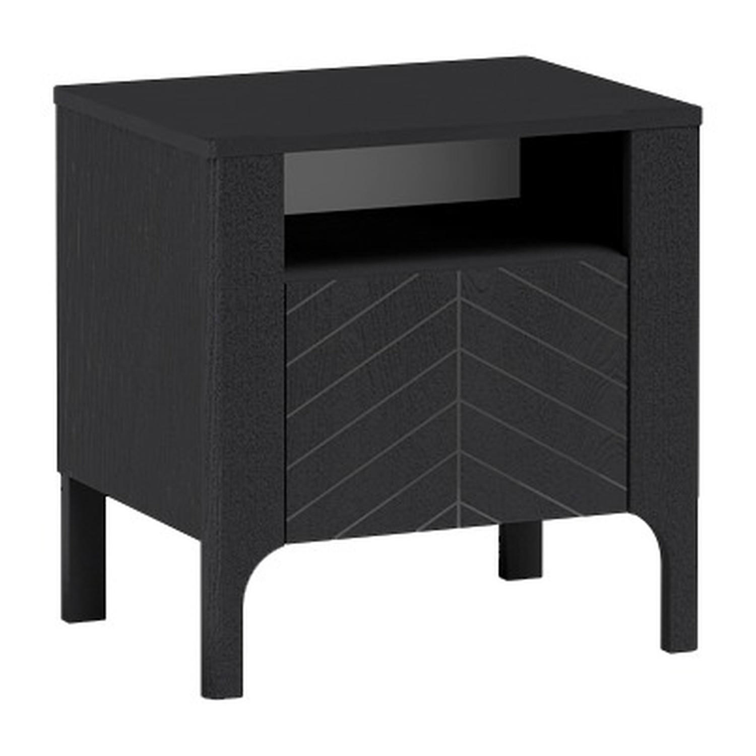 NACHTTISCH Malumi MM-10 54 x 57 x 40,5 cm Schwarz Paintflow - Schwarz, Holzwerkstoff (54/57/40.5cm) - Koseto