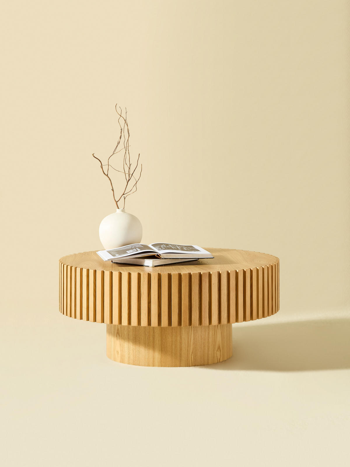 COUCHTISCH 80/80/35 cm natur aus MDF mit Massivholz-Kante und umlaufender Rille - Naturfarben, Holzwerkstoff (80/80/35cm) - OKWISH