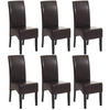 ESSZIMMERSTUHL 6er-Set klassisch und zeitlos 90x43x56cm Sitzhöhe 45cm Leder dunkle Beine Braun - Braun, Leder (43/90/56cm) - CHEFGASTRO