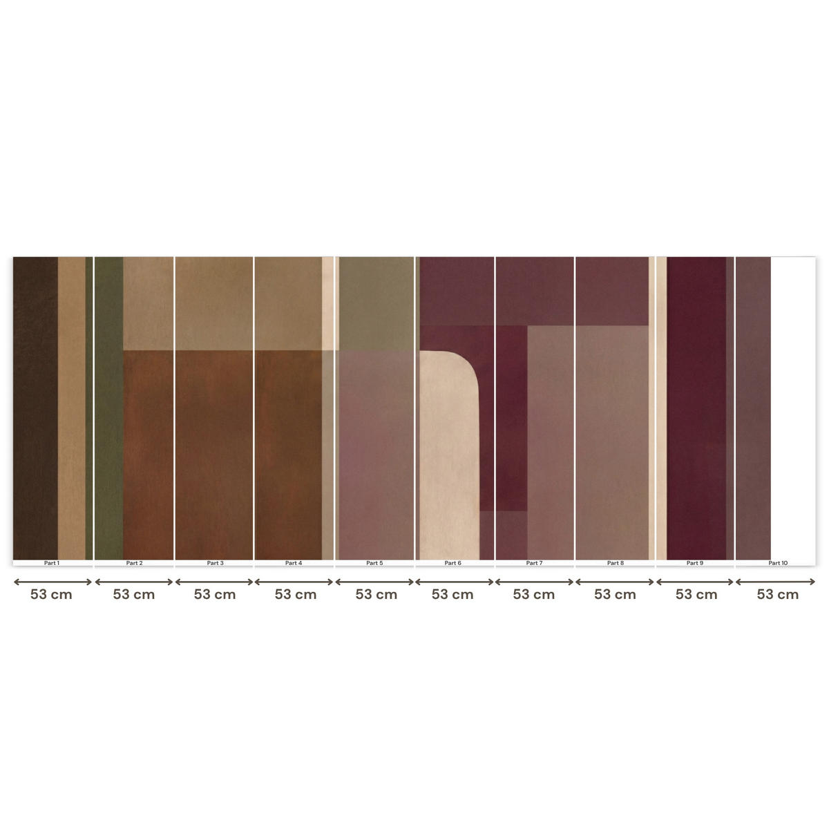 TAPETE - Unis - Abstrakt - Bordeaux - Linien - 500x200 cm - Multicolor, Papier (500/200cm) - OnlyWow