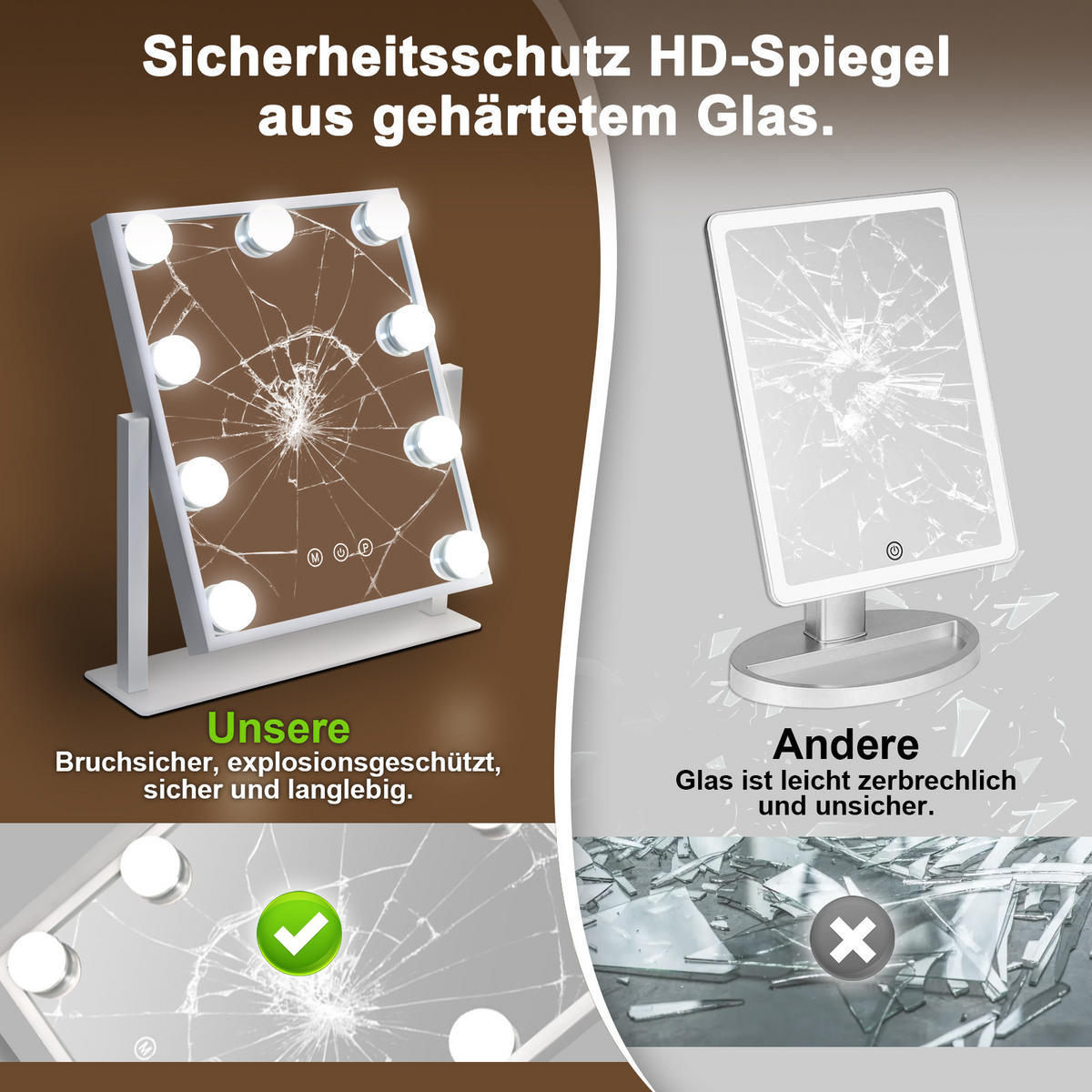 TISCHLEUCHTE Blinkig 33.5/8.0/30.5 cm - Weiß, Glas (33.5/8/30.5cm) - ZMH