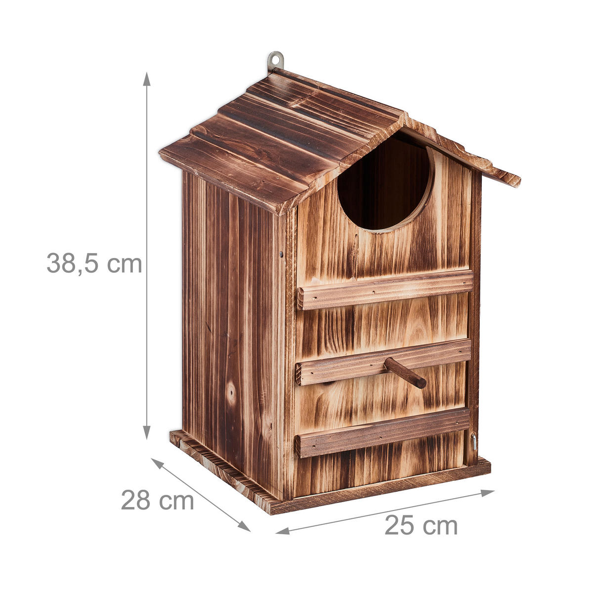 EULEN-NISTKASTEN - Hellbraun, Holz/Metall (25/38.5/29cm) - Relaxdays
