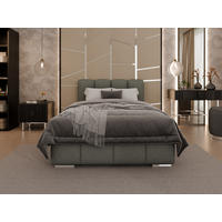 POLSTERBETT Zaira 120x200cm – Elegantes Polsterbett für modernen Wohnstil , ZONIERTE TASCHENFEDERN KOKOS (21cm), grau - Grau, Holz (120/200cm) - Homesy