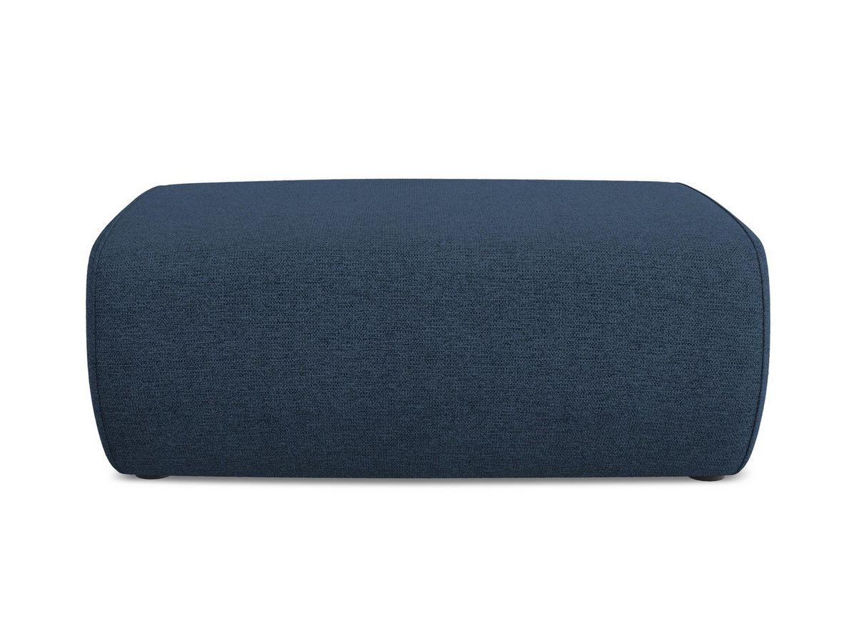 POUF Chenille Stoff Blau - Blau/Schwarz, Kunststoff/Textil (102/40/62cm) - Makamii