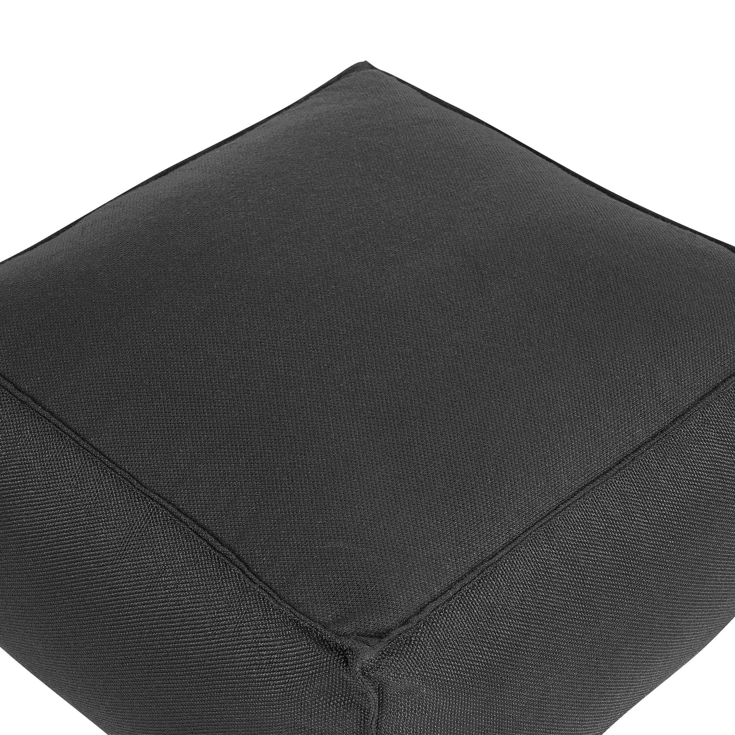 POUF Mukki 50/50/30 cm - Schwarz, Kunststoff/Textil (50/30/50cm) - Beliani