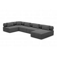 WOHNLANDSCHAFT Cipriani Anthrazit Strukturstoff - Anthrazit, Kunststoff (400/77/200cm)