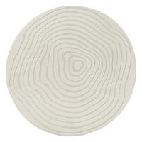 RUNDTEPPICH Streifen CETINA Polypropylen Creme 120 x 120 cm - Beige, Textil (120/120cm) - KADIMA DESIGN