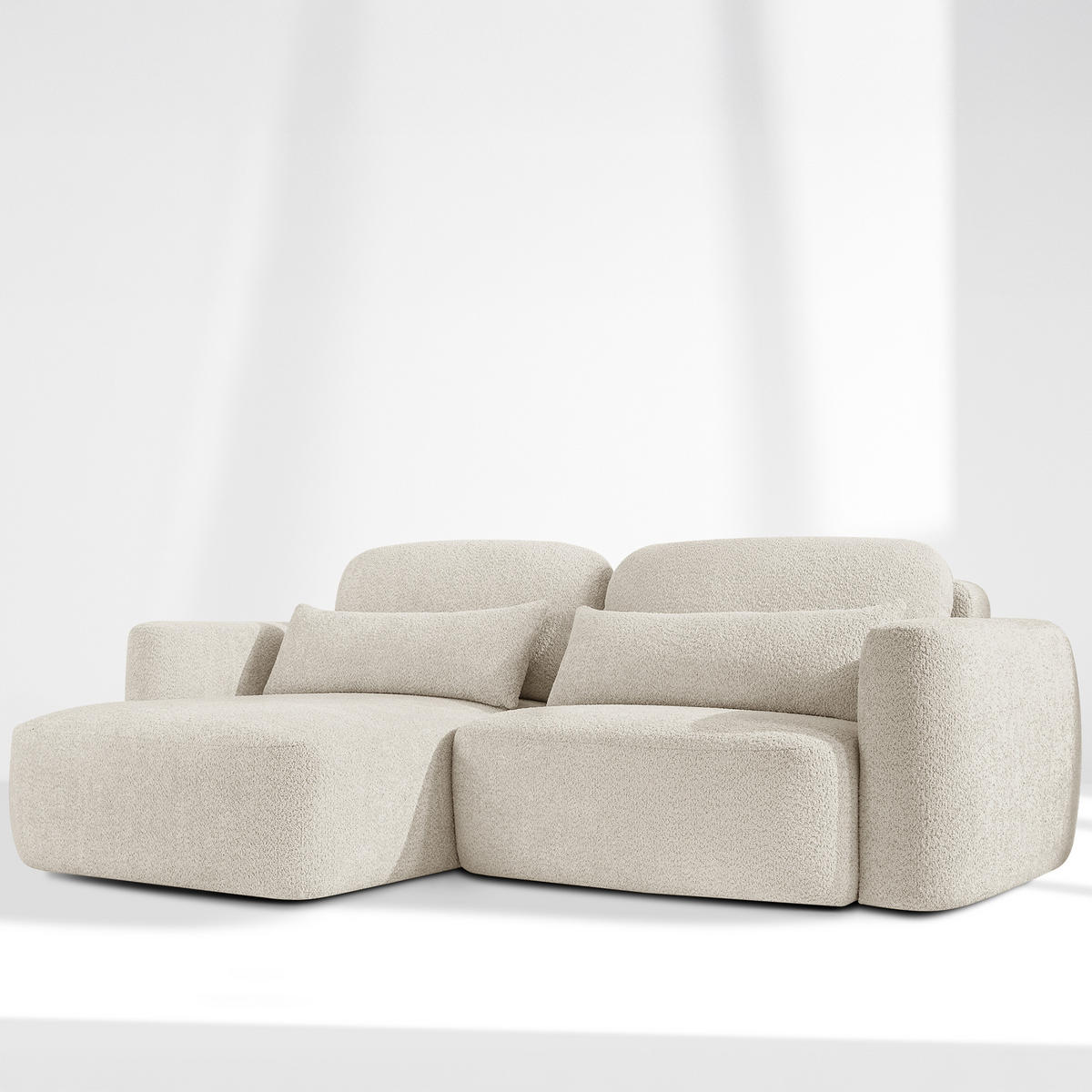 SITZGARNITUR ELOSA - Weiß, Holz/Textil (245/85/165cm) - KONSIMO®