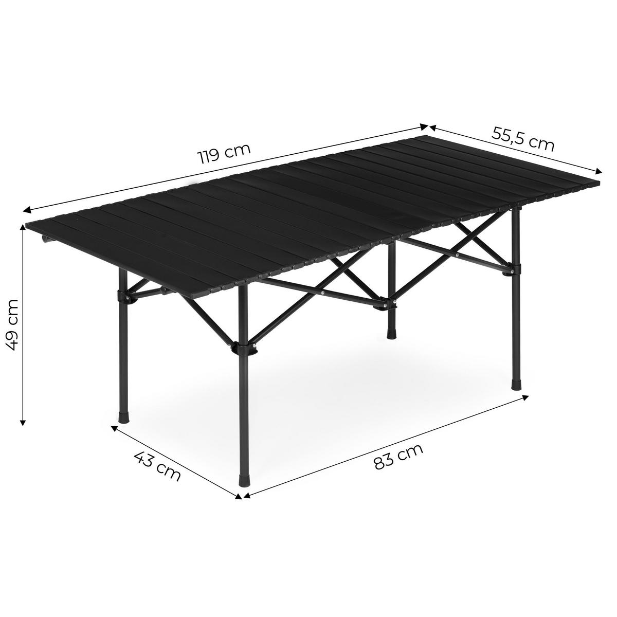 CAMPINGTISCH Schwarz - Schwarz, Metall (55/120/49cm) - Mat-Haus