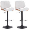 BARHOCKER 2er Set Stoff Walnuss/Creme - Walnussfarben/Creme, Textil/Metall (50/94/50cm) - CLP