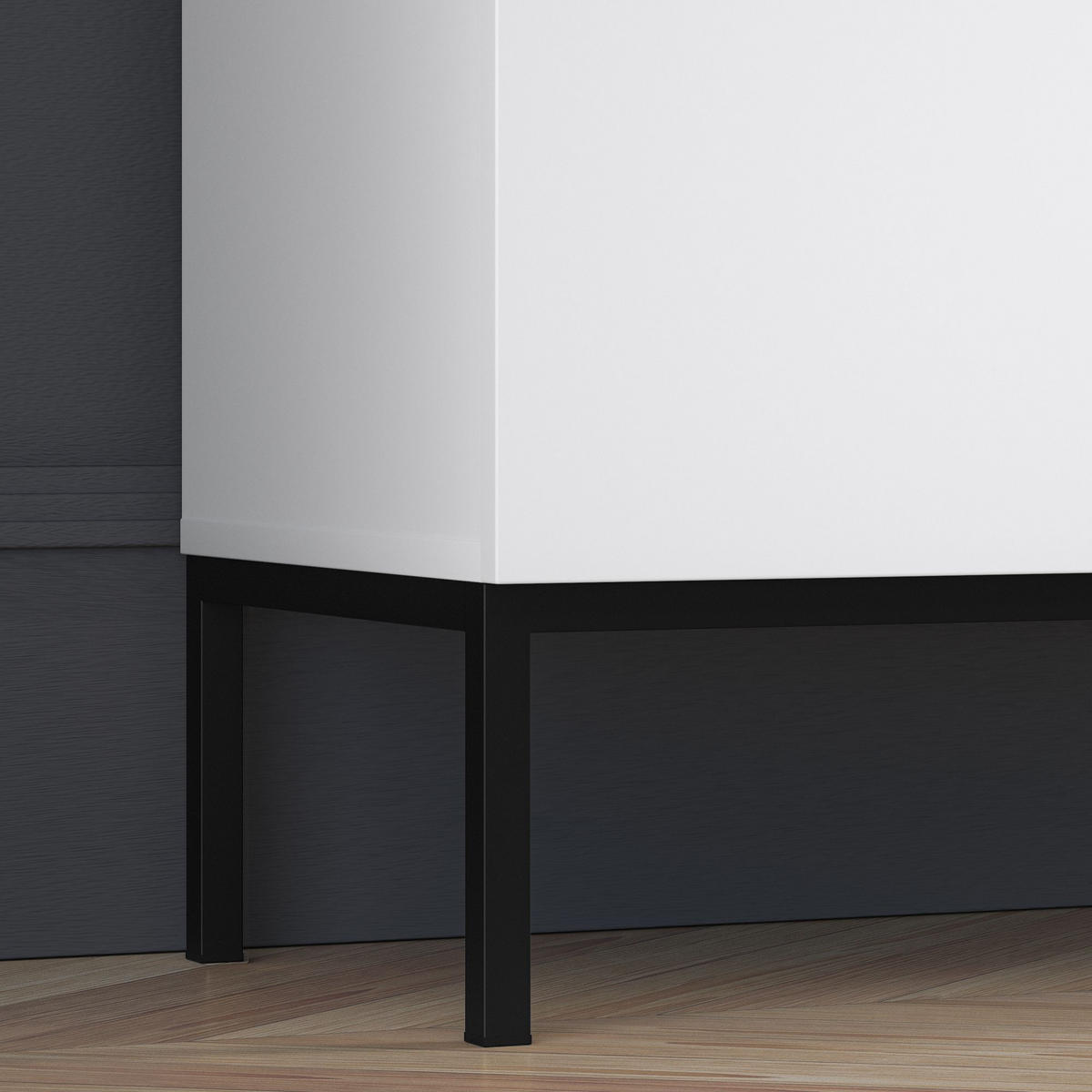 KOMMODE NEBRO,Weiß/Schwarz - Schwarz/Weiß, Holzwerkstoff (100/120/37cm) - KONSIMO®