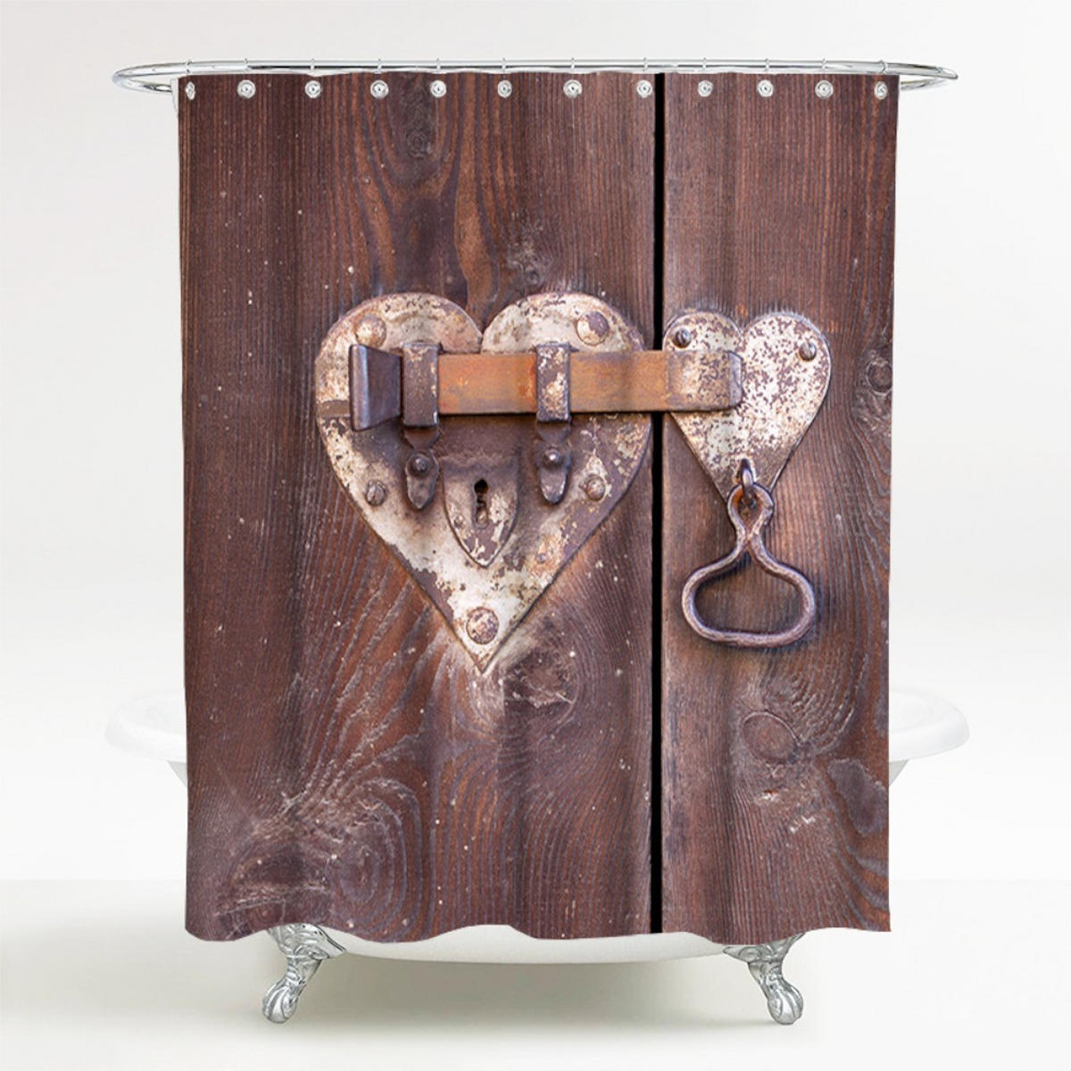 DUSCHVORHANG Türschloss 180 x 200 cm - Braun, Textil (180/200cm) - Sanilo