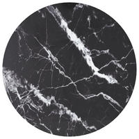 TISCHPLATTE Schwarz Ø60/0,8 Cm Hartglas In Marmoroptik - Schwarz Hochglanz, Glas (60/60/0.8cm) - vidaXL