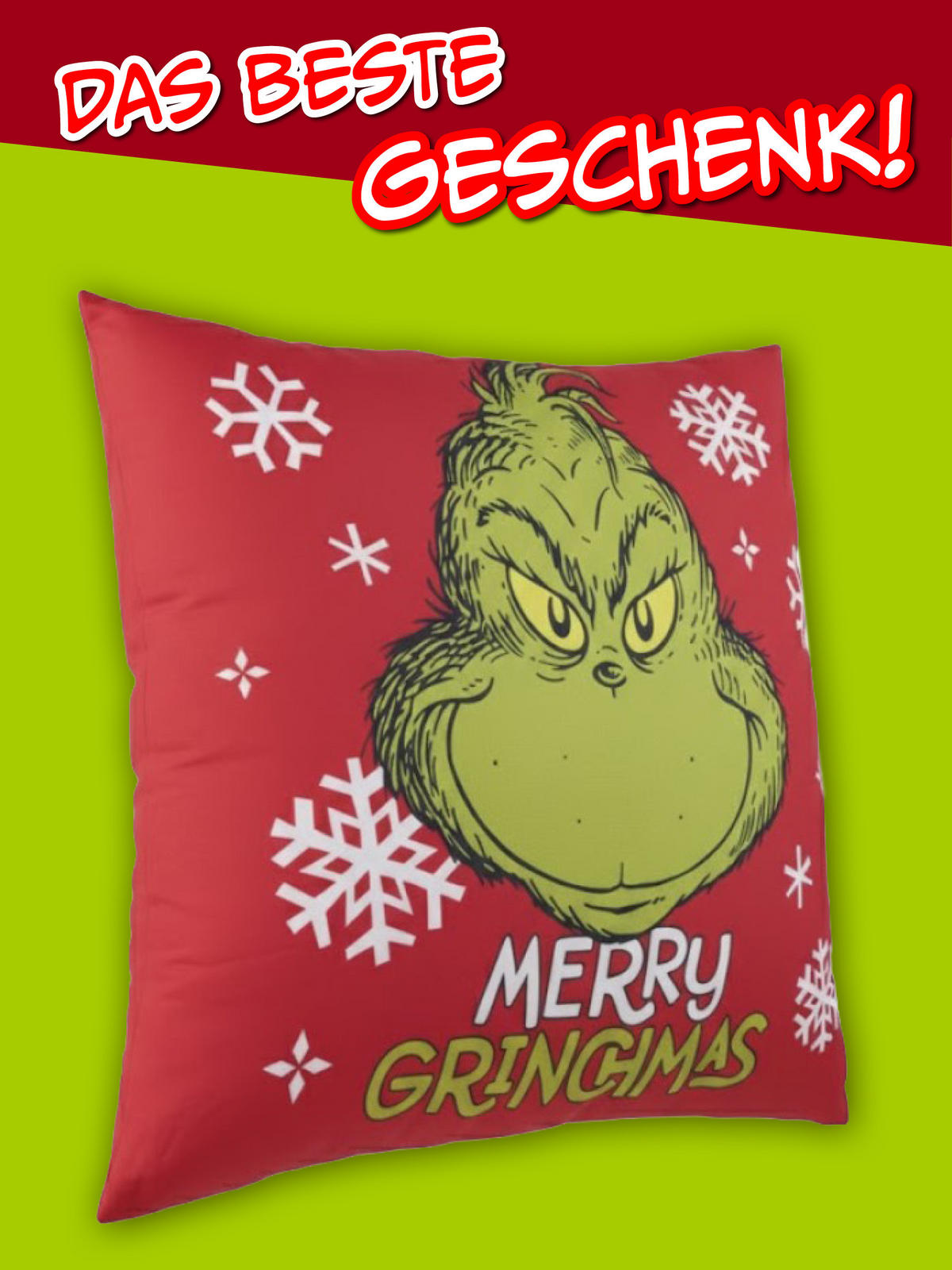 ZIERKISSEN The Grinch Rot 40 x 40 cm - Rot, Textil (40/40/10cm) - United Labels
