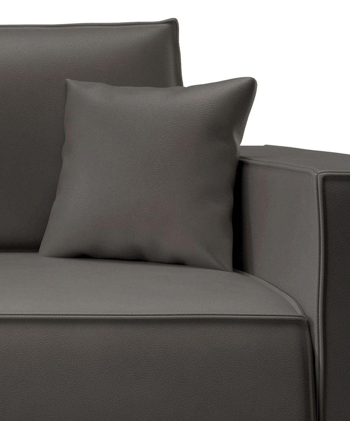3MÍSTNÁ rozkládací pohovka Farese Cuero tmavě šedá, umělá kůže - černá/tmavě šedá, textil/plast (257/86/102cm) - Selsey
