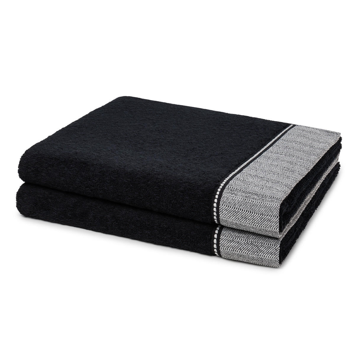 DUSCHTUCH Brooklyn 2er-Set - Schwarz, Textil (80/150cm) - MÖVE