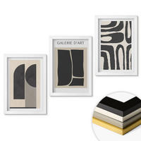 WANDBILDER 3er-Set - 20x30 cm Weißer Rahmen - Abstrakte minimalistische Poster - Weiß, Kunststoff (20/30cm) - ArtPrintCave