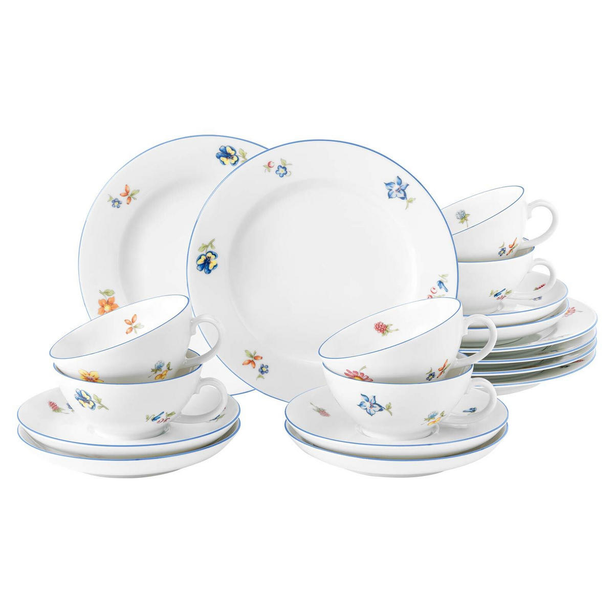 TEESERVICE Sonate Nostalgie bunt 18er Set - Multicolor, Keramik (1/1/1cm) - Seltmann Weiden