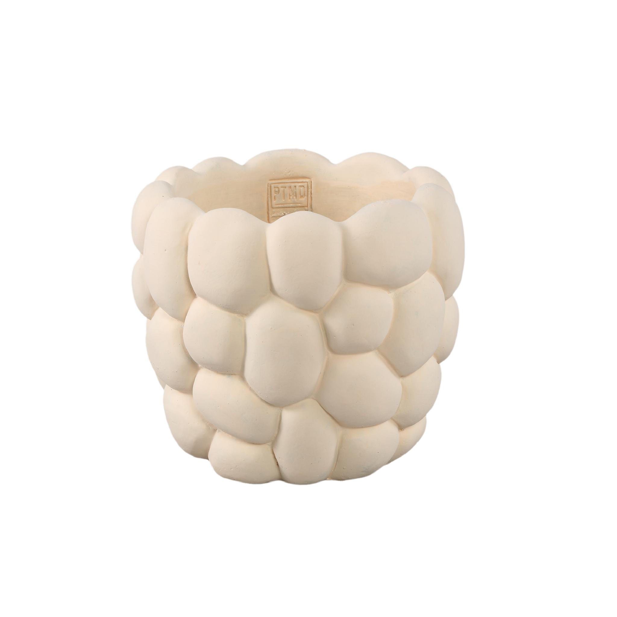 TOPF Mikay Weiß 22/22/19cm - Weiß, Stein (19cm) - PTMD Collection