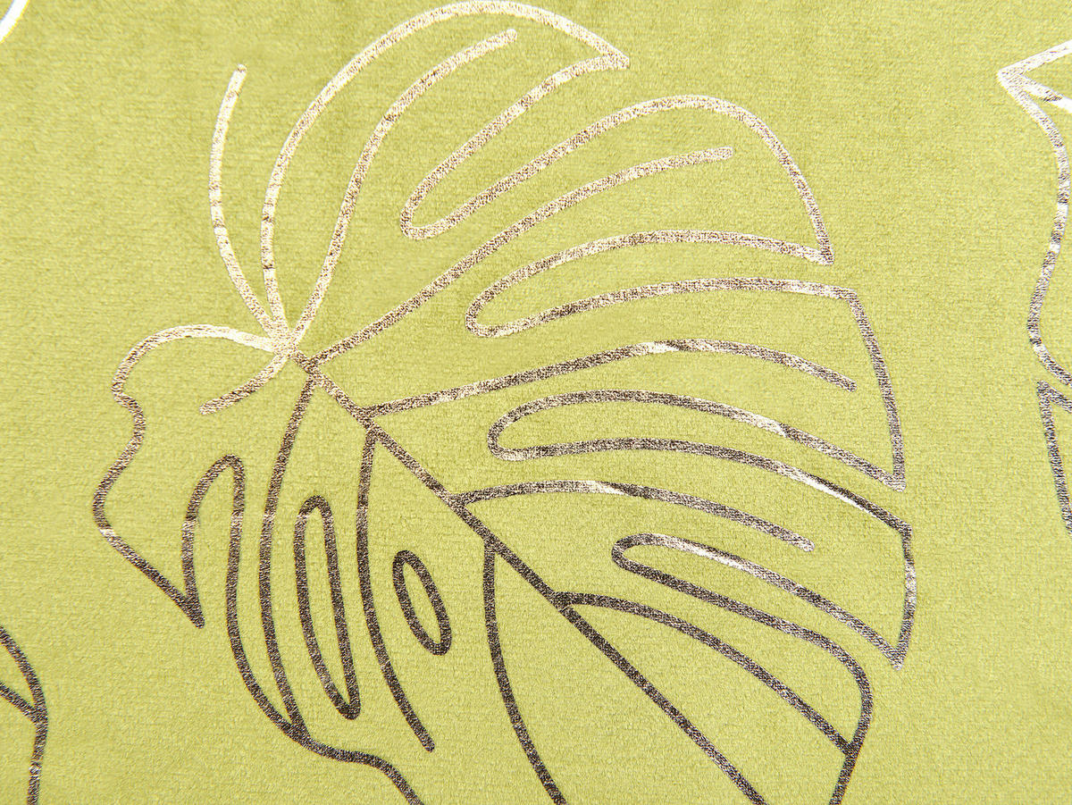 DEKOKISSEN 2er-Set Hellgrün 45/45 cm Monstera - Hellgrün, Textil (45/45cm) - Beliani