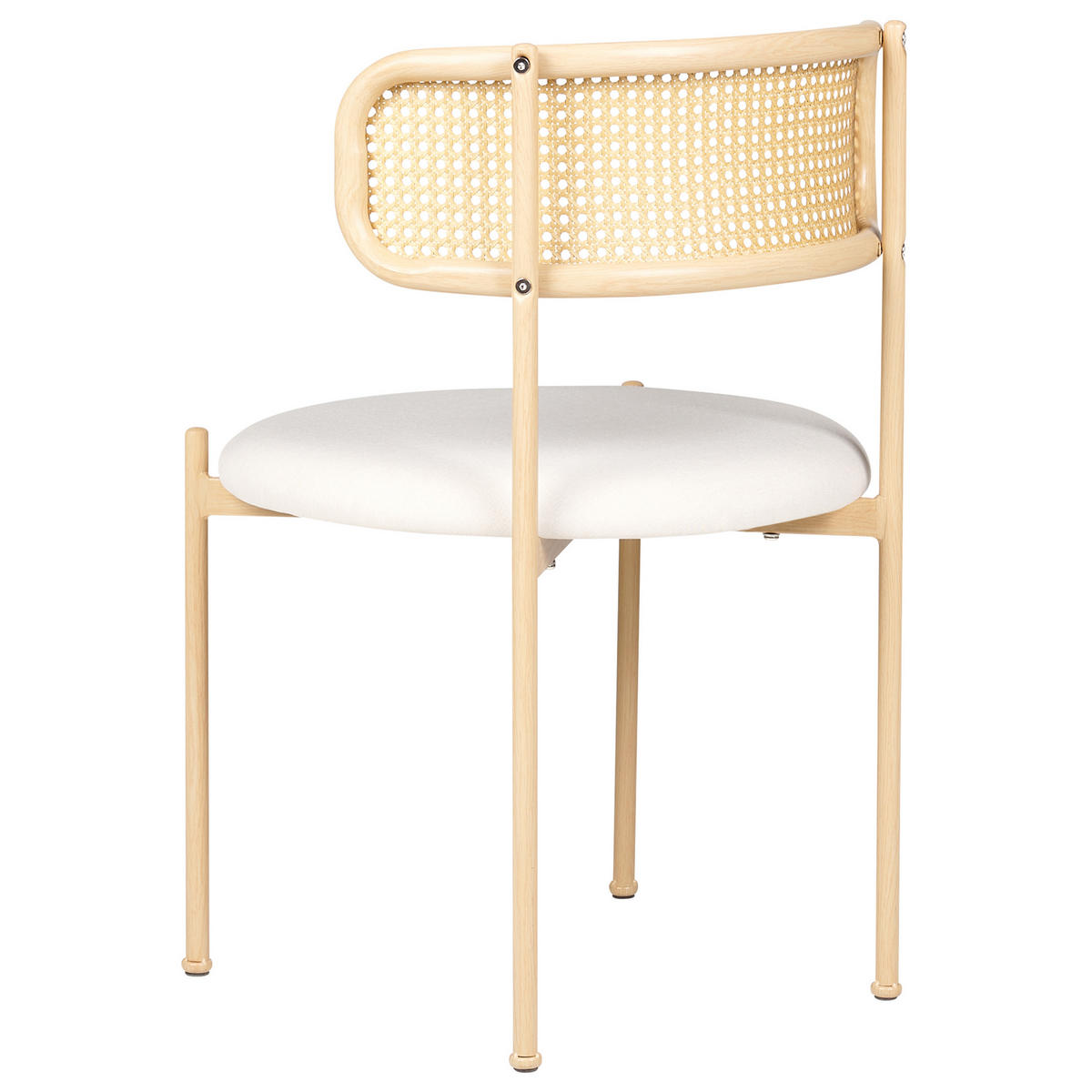 STUHL 2er-Set Metall heller Holzfarbton/creme Andover - Hellbraun/Beige, Metall (50/75/50cm) - Beliani