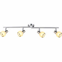 LED DECKENLEUCHTE Karde Chrom Silber - Silberfarben, Glas (80/8/15cm) - Globo Lighting